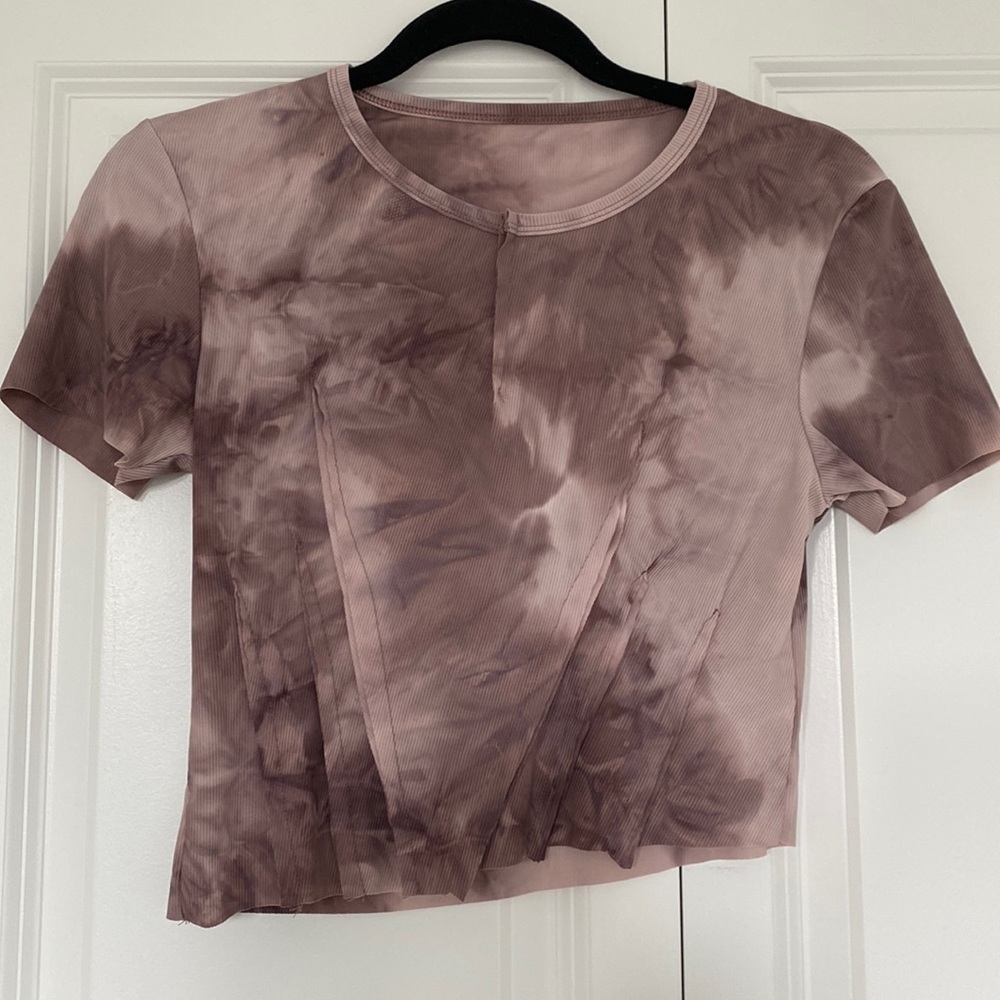Wine colored tie-dye crop top